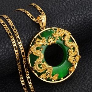 Dragon circle necklace